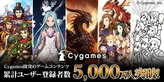 「Cygames開発のゲームコンテンツ」累計ユーザー登録者数が5,000万人を突破
